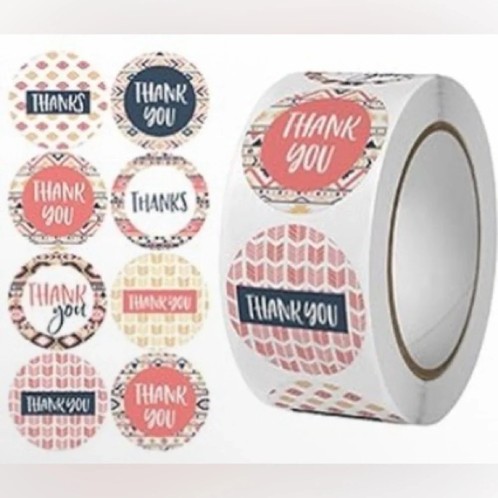 Thank You Stickers Roll 500 COUNT ROLL - RANDOM ROLL - Picture 6 of 11